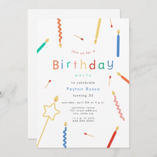 Mix + Match kaarsen & wedstrijden verjaardag Kaart (Voorkant / Achterkant)