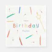 Mix + Match kaarsen & wedstrijden verjaardag Servet (Voorkant)