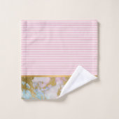 MIX N MATCH MARBLE STRIPE PINK BATHROOM TOWEL SET BAD HANDDOEK (Wasdoekje)