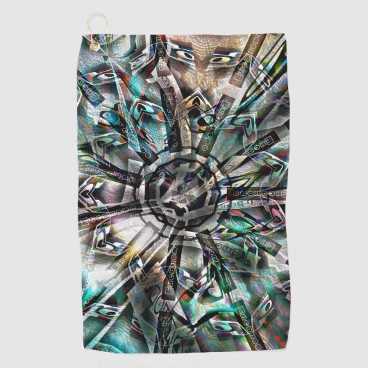 Mix of silhouette & graphic art with trippy pinch golfhanddoek (Voorkant)