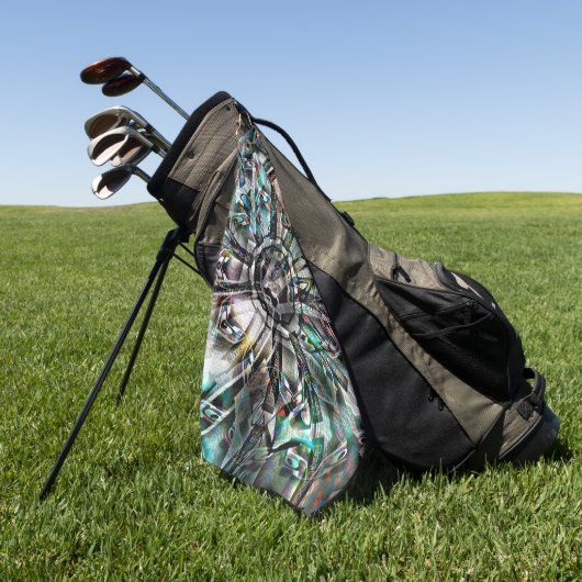 Mix of silhouette & graphic art with trippy pinch golfhanddoek (Groen)