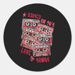 Mix Tape Liefdesliedjes 90s Muziek Cette Valentine Ronde Sticker