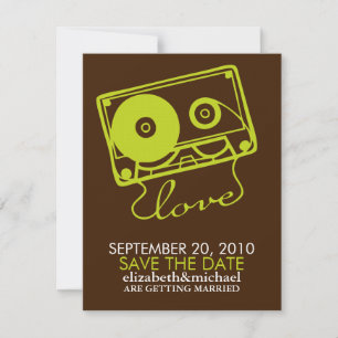 Mix tape met Love Save the Date-aankondigingen Date