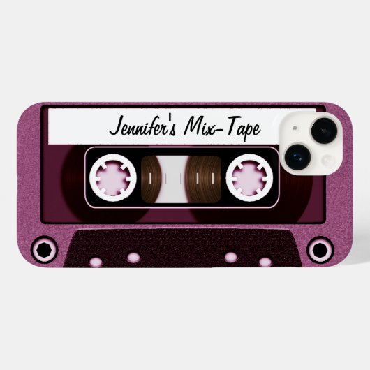 Mix Tape Persoonlijke Roze Case-Mate iPhone Case (Achterkant (horizontaal))