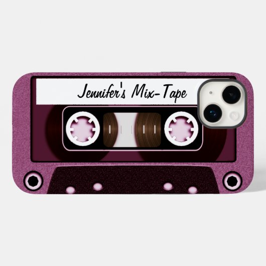 Mix Tape Persoonlijke Roze Case-Mate iPhone Case (Achterkant (horizontaal))
