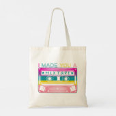 Mix Tape Retro 80s Nostalgie Oude School Muziek Tote Bag (Achterkant)