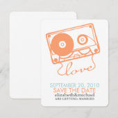 Mix tape van Liefde Save the Date Aankondigingen (Voorkant / Achterkant)