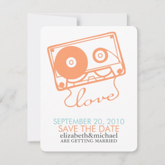 Mix tape van Liefde Save the Date Aankondigingen (Voorkant)