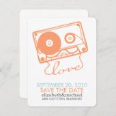 Mix-tape van Love Save the Date-aankondigingen Kaart (Voorkant / Achterkant)