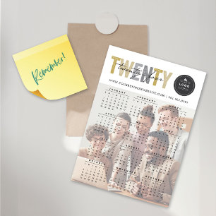 Mix Typografie 2025 Kalender Foto Magnetische Kaar