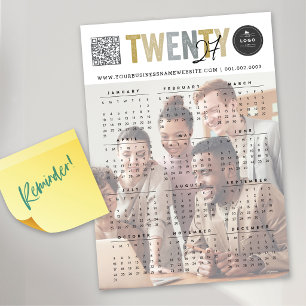 Mix Typografie 2027 Agenda Foto Magnetische Kaart