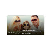 Mix Typography 2026 Eenvoudig nieuwjaarsfotoadres Etiket (Voorkant)