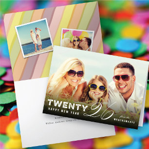 Mix Typography 2026 Eenvoudige Moderne Nieuwjaarsf Feestdagen Kaart