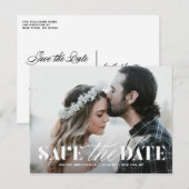 Mix Typography Classic Photo Bewaar de datum Aankondigingskaart (Voorkant / Achterkant)