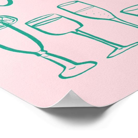 MIX UP MOCKTAILS Aangepaste Bar Keuken Kunst Poster (Hoek)