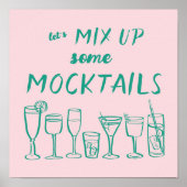 MIX UP MOCKTAILS Aangepaste Bar Keuken Kunst Poster (Voorkant)
