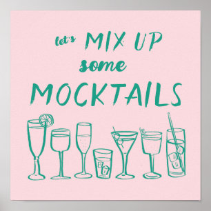 MIX UP MOCKTAILS Aangepaste Bar Keuken Kunst Poster