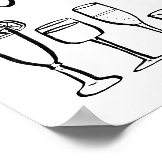 MIX UP MOCKTAILS Aangepaste Bar Keuken Kunst Poster (Hoek)