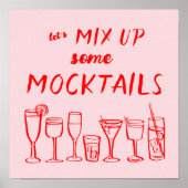 MIX UP MOCKTAILS Aangepaste Bar Keuken Kunst Poster (Voorkant)