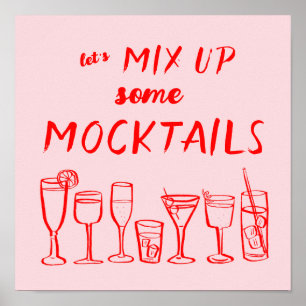 MIX UP MOCKTAILS Aangepaste Bar Keuken Kunst Poster