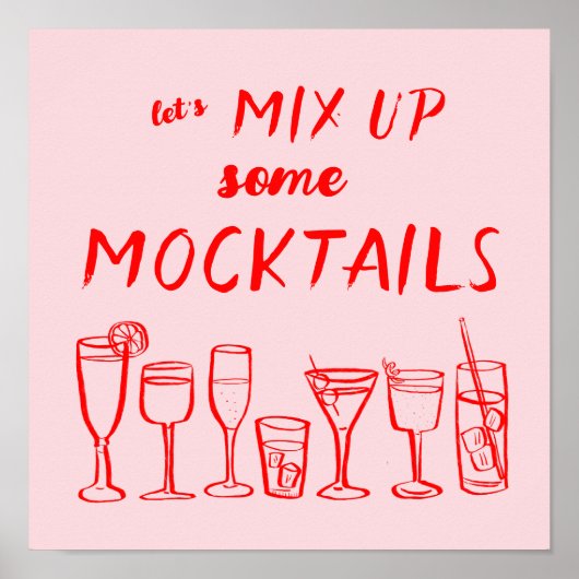 MIX UP MOCKTAILS Aangepaste Bar Keuken Kunst Poster (Voorkant)