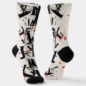 Mix van alfabetletters in zwart en rood sokken (Gebogen)