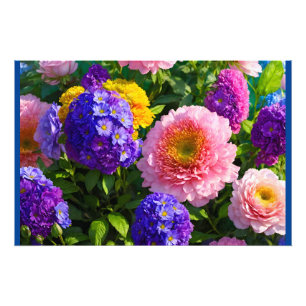 Mix van bloemen foto afdruk