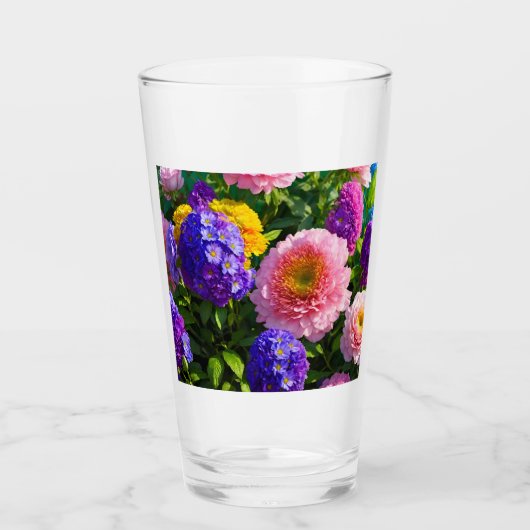 Mix van bloemen glas (Voorkant)