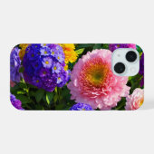 Mix van bloemen iPhone 15 case (Achterkant horizontaal)
