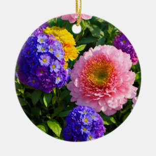 Mix van bloemen keramisch ornament