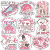 Mix van Funny Retro Anti-Valentijn Club Vinyl Sticker (Voorkant)