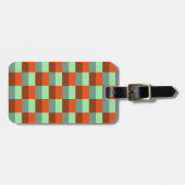 Mix van groene en rode kleurblokken bagagelabel (Voorkant horizontaal)