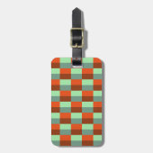 Mix van groene en rode kleurblokken bagagelabel (Voorkant verticaal)