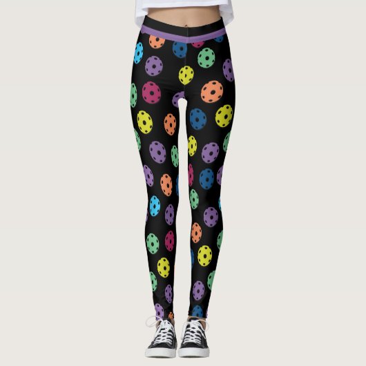 Mix van pickleballs 2 (kleine tegel grootte) leggings (Voorkant)