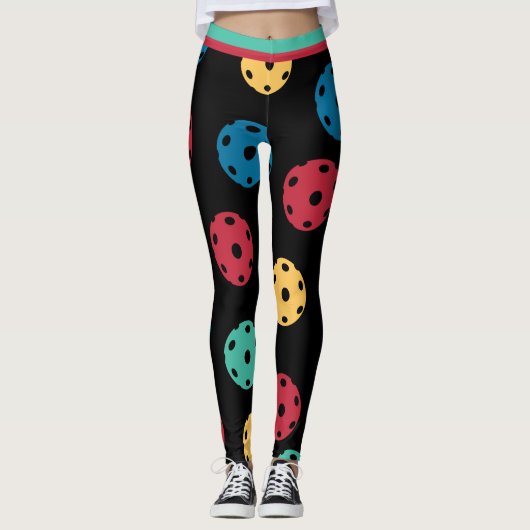 Mix van pickleballs 3 (XL tegel maat) Leggings (Voorkant)