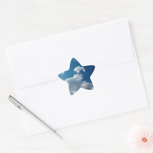 Mix van wolken ster sticker (Envelop)