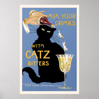 Mix Your Drinks with Catz Bitters Vintage Poster