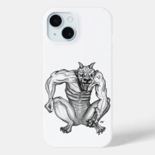 MixCreature Troll Golem Devil, Black and White iPhone 15 Case