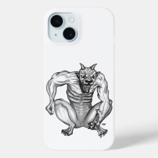 MixCreature Troll Golem Devil, Black and White Case-Mate iPhone Case (Achterkant)