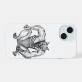 MixCreature Troll Golem Devil, Black and White iPhone 15 Case (Achterkant horizontaal)