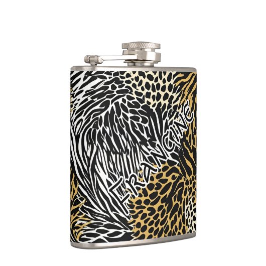 Mixed Animal Print Zebra Leopard Tiger Mixed Print Heupfles (Rechts)