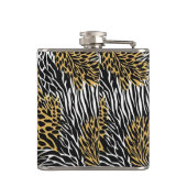 Mixed Animal Print Zebra Leopard Tiger Mixed Print Heupfles (Achterkant)