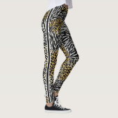 Mixed Animal Print Zebra Leopard Tiger Mixed Print Leggings (Rechts)