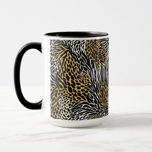 Mixed Animal Print Zebra Leopard Tiger Mixed Print Mok (Links)