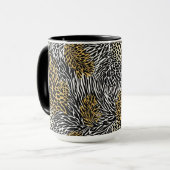 Mixed Animal Print Zebra Leopard Tiger Mixed Print Mok (Voorkant links)