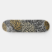 Mixed Animal Print Zebra Leopard Tiger Mixed Print Persoonlijk Skateboard (Horizontaal)