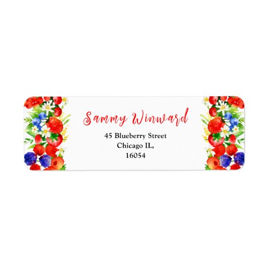 Mixed Berries and Foliage Baby Shower Etiket (Voorkant)