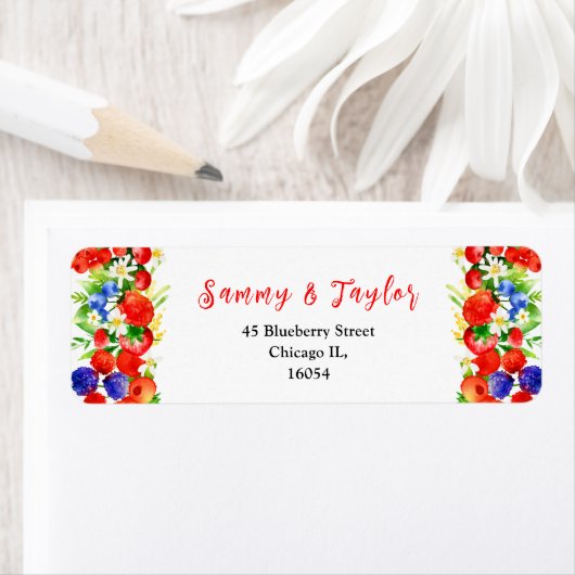 Mixed Berries and Foliage Wedding Etiket (Insitu)
