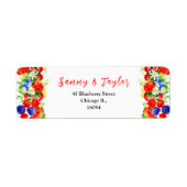 Mixed Berries and Foliage Wedding Etiket (Voorkant)