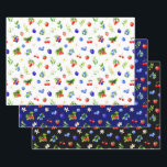 Mixed Berries Pattern Inpakpapier Vel<br><div class="desc">These fun and whimsical wrapping paper sheets are versatile and can be used for giving gifts or art and craft projects. They are ideal for any occasion such as birthdays,  weddings,  bridal showers,  baby showers,  anniversaries or general gifts. The design features watercolor blueberries,  strawberries,  redberries and foliage.</div>